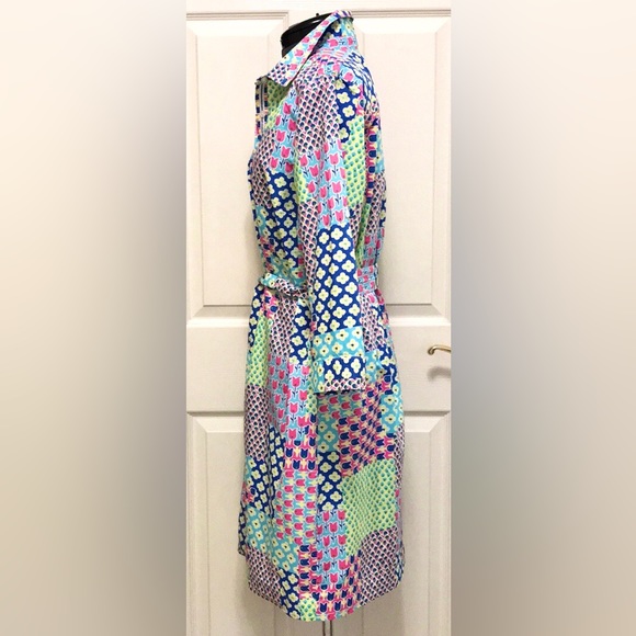 Talbots Island Patchwork Belted Shirt Dress - Picture 10 of 16